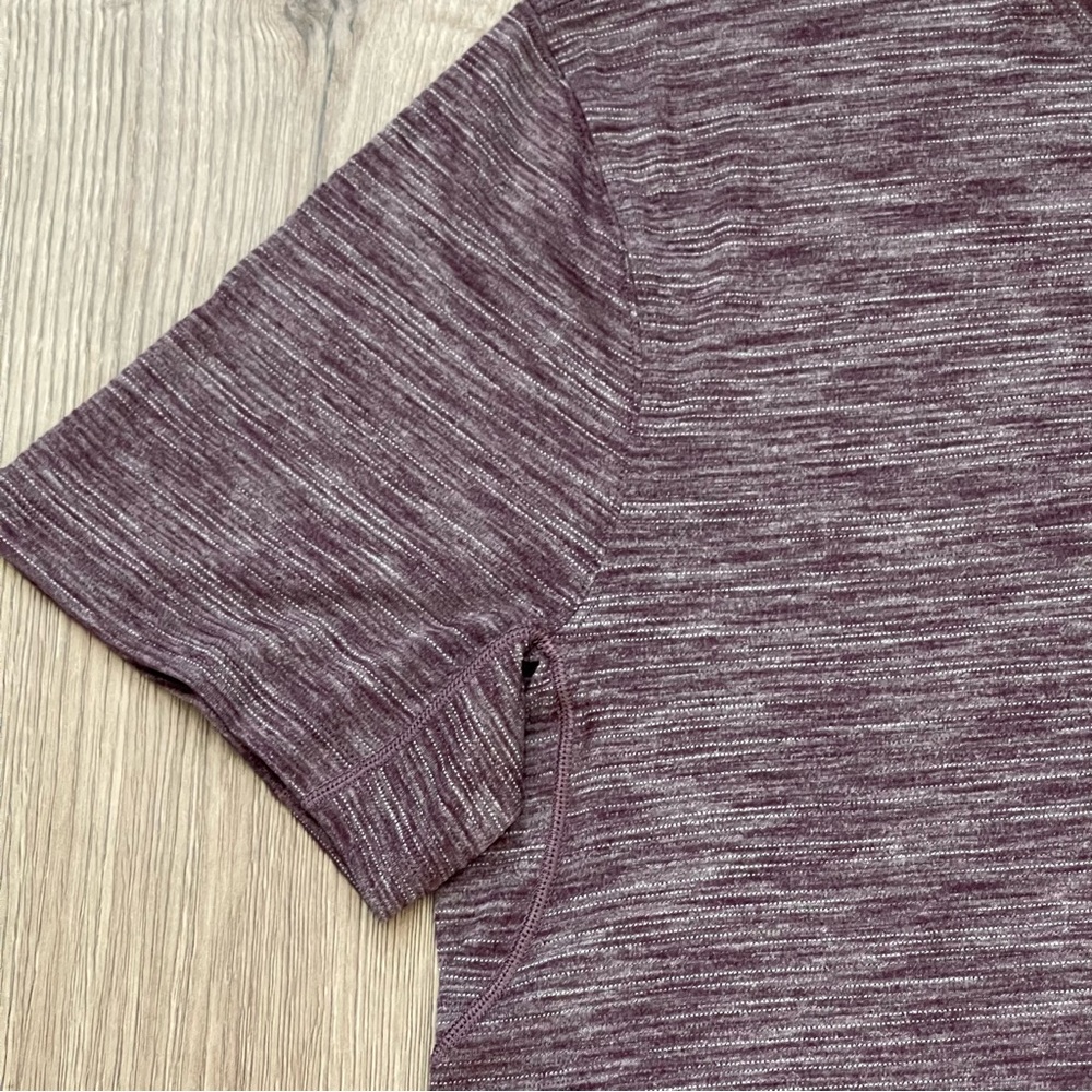 Lululemon Heathered Maroon Somatic Aero Short Sleeve Shirt Size Large - Picture 3 of 5